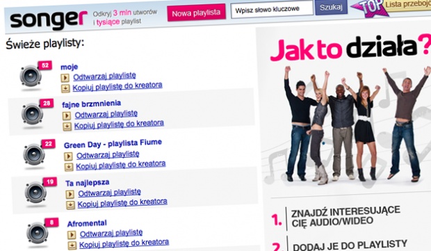 Songer.pl, muzyczne playlisty od o2 Sp. z o.o.